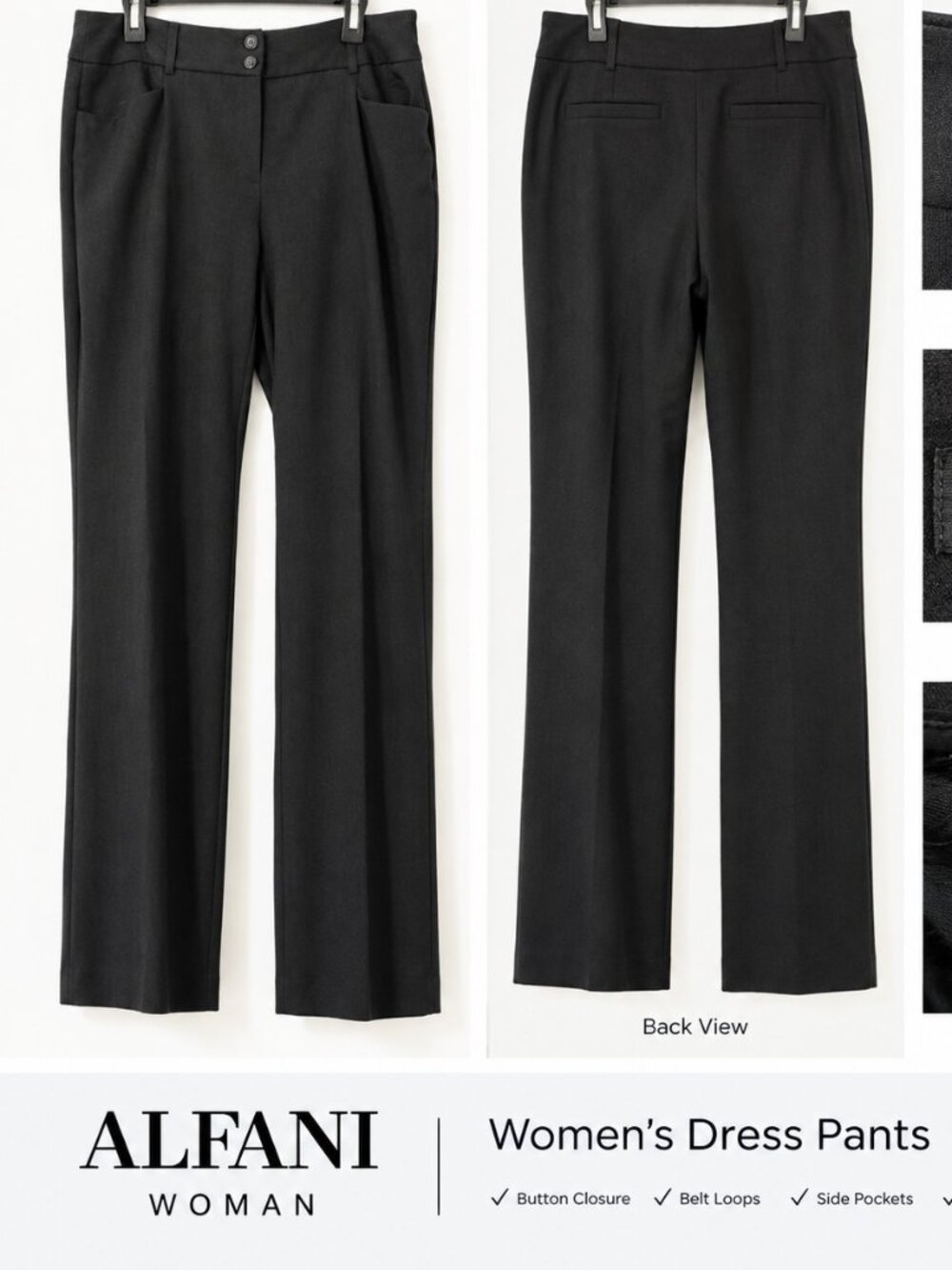 Alfani Woman Women’s Dress Pants Black Size 14W Straight Leg Pants
